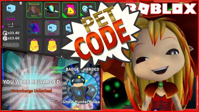 Roblox Ghost Simulator Gameplay! NEW OP Pet Code! Completing Rowan's Quest for Overcharge Technology!