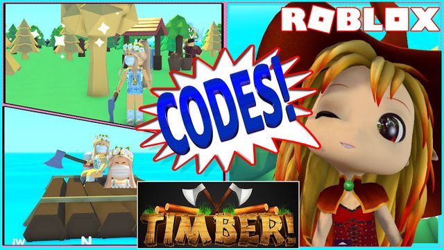 ROBLOX TIMBER! FOUR WORKING CODES AND CHOPPING DOWN A MEGA TREE