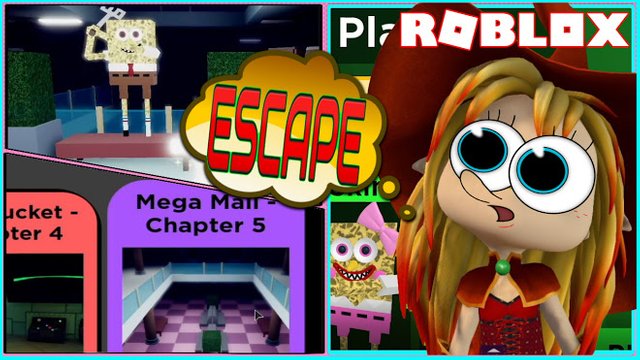 ROBLOX SPONGE! Escaping NEW CHAPTER 5 MEGA MALL