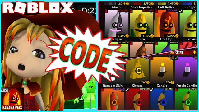ROBLOX BANANA EATS! CODE! CHECK OUT THE NEW SKINS