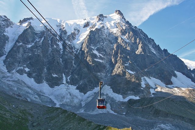   You can see here the Aiguille du Midi Cable Car opening closing dates and timesand summer - winter prices for the Aiguille du Midi lift, Montenvers train and the Panoramic Mont Blanc cable car to Point Helbronner.  