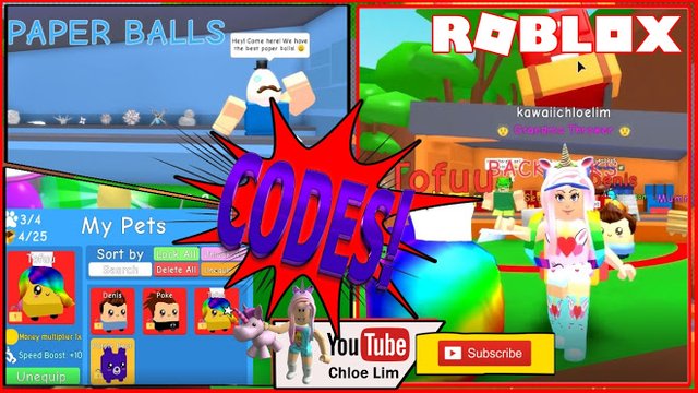 Roblox Gameplay Paper Ball Simulator 4 Working Codes For Pets
