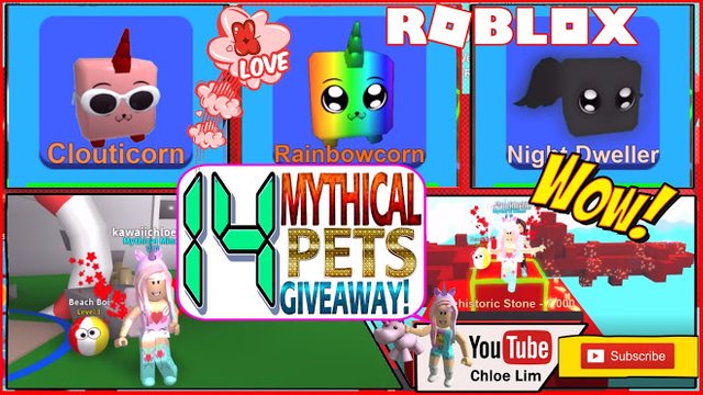 Roblox Gameplay Mining Simulator 14 Mythical Pets Giveaway Fun