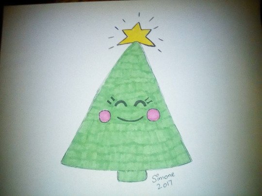 Colored Drawing Cute Christmas Tree Steemit