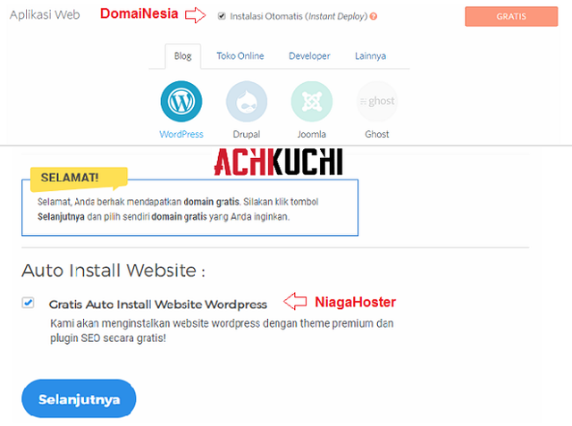 install wordpress otomatis