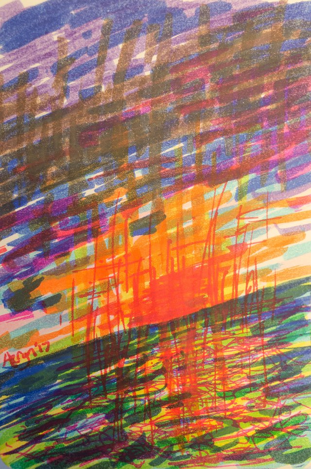 17362-002057-swampfire-sunset-brush-pen-drawing