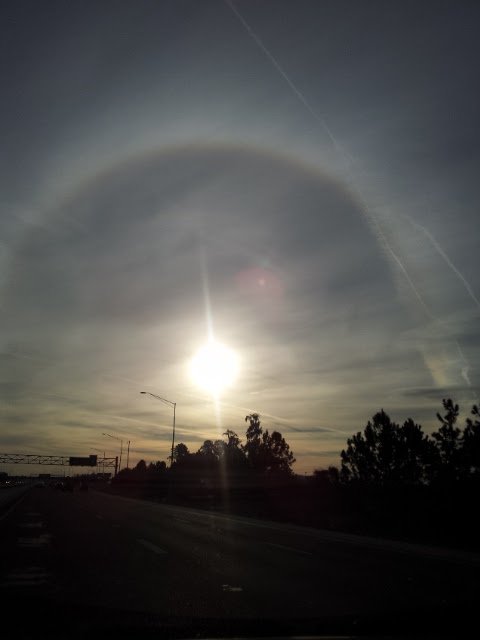 I was noticing the haze, thinking about possible chem trail effects, the halo effect is interesting yes?