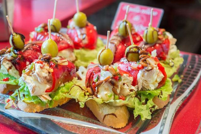 Pinchos, traditional Basque Country appetizer