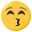 kissing face with closed eyes