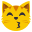 kissing cat face with closed eyes