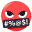 face with symbols over mouth