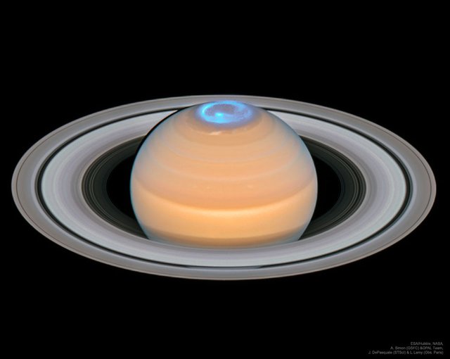 Aurora around Saturn's North Pole