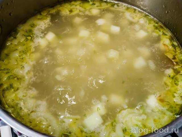 Cream soup with smoked catfish