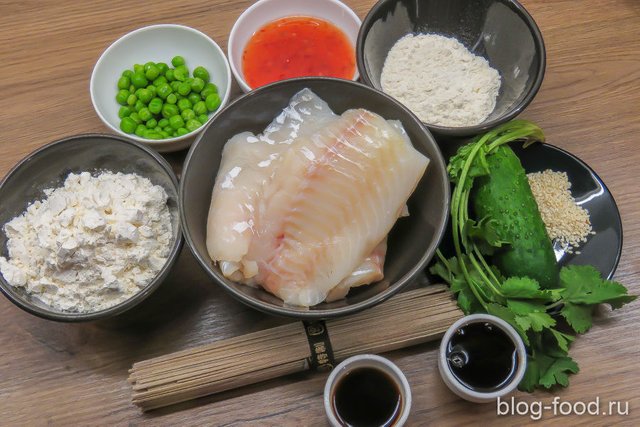 Cod tempura with buckwheat noodles