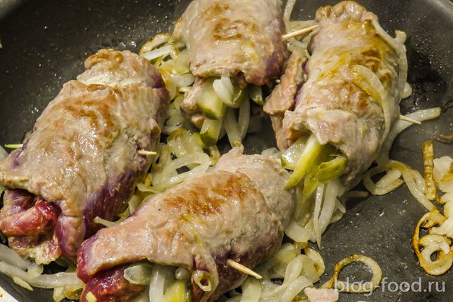Beef Rolls with pickles