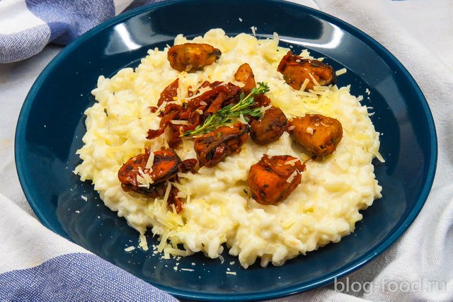 Creamy risotto with mussels