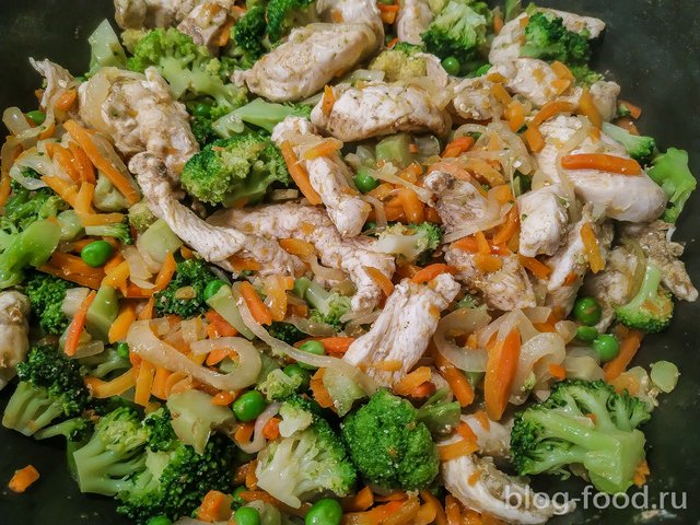 Chicken with vegetables in cream cheese sauce