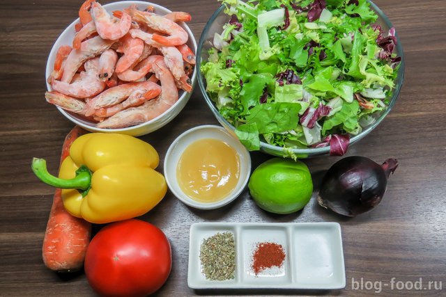 Shrimp salad with honey-lime dressing