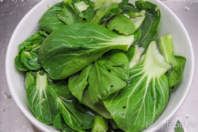 Hot salad of Bok-Choy (Pak-Choi)