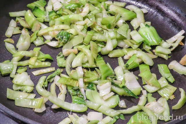 Hot salad of Bok-Choy (Pak-Choi)