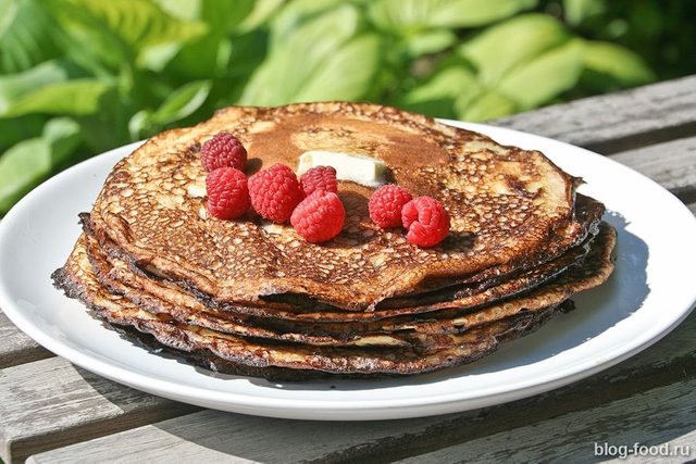 Pancakes on kefir and milk