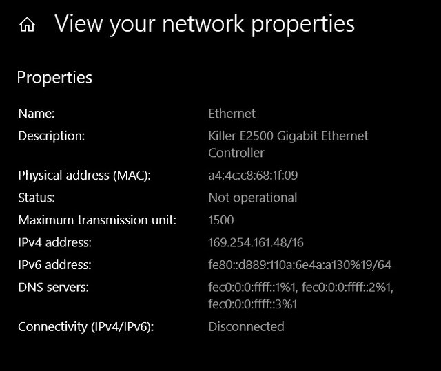 IP address in windows