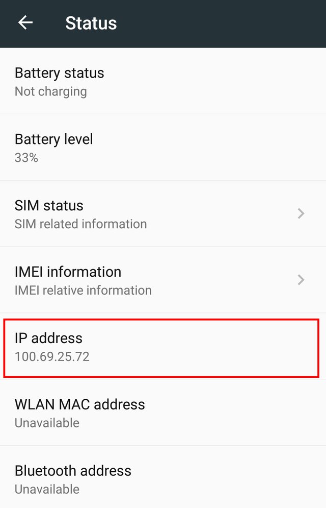 Ip address in android