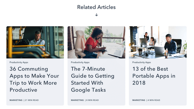 Related Articles internal linking strategy on HubSpot's pillar page