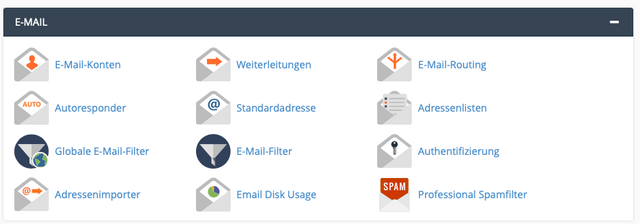 cPanel - Email Optionen