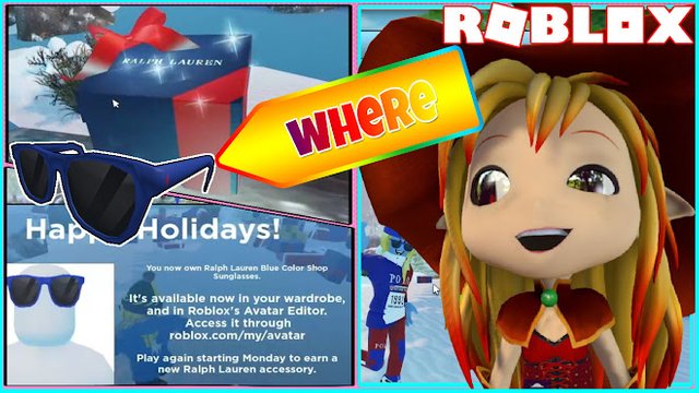 ROBLOX THE WINTER ESCAPE! HOW TO GET BLUE COLOR SHOP SUNGLASSES FREE ROBLOX ITEMS