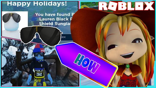 ROBLOX THE WINTER ESCAPE! HOW TO GET BLACK PILOT SHIELD SUNGLASSES FREE ROBLOX ITEMS