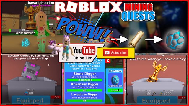 Roblox Gameplay Mining Simulator 4 New Codes Infinity Backpack And Bloxy Award Steemit - codes for backpacking roblox