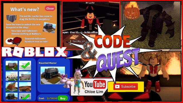 Roblox Gameplay Rocitizens A New Code And How To Complete The Halloween Quest Loud Warning Steemit - roblox clothes codes halloween