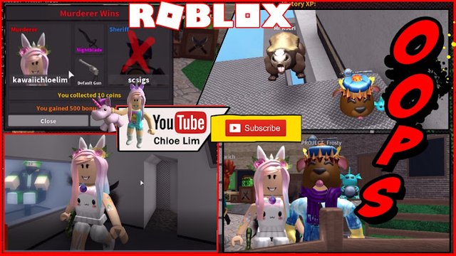 Roblox Gameplay Murder Mystery 2 Shout Out To Frosty Bear Bunny Murderer On The 9th Round Steemit - this player got me killed roblox murder mystery 2