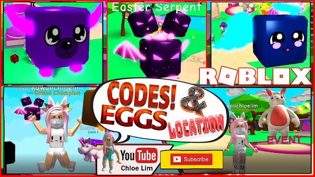 Roblox Gameplay Bubble Gum Simulator All 10 Easter Egg Location 3 New Codes Hatching Some Easter Serpent Steemit - roblox blox simulator youtube