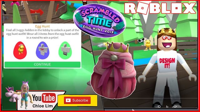 Roblox Gameplay Design It Getting The 2019 Egg Hunt Fashionista Egg The Fierce Steemit - escape easter bunny obby roblox