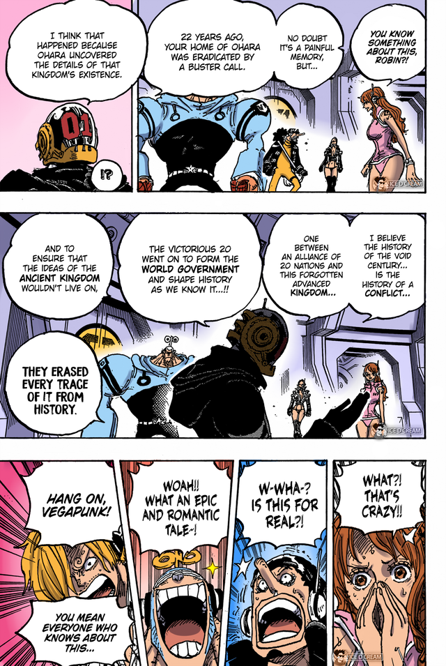 One Piece Chapter 1066 The Will Of Ohara Colored Full