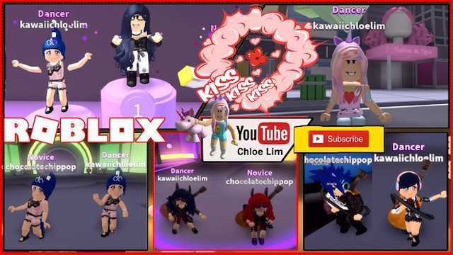 Roblox Gameplay Dance Off Salsa Team Dancing With Chocolate Steemit - chloe tuber roblox flood escape 2 gameplay first time playing the game with a pro cassyt gymnastics and dances
