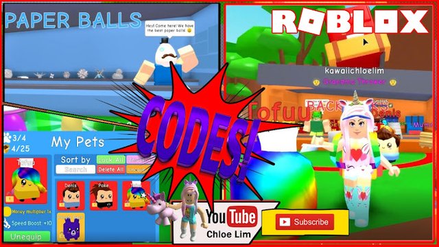 Roblox Gameplay Paper Ball Simulator 4 Working Codes For Pets And A Lot Of Coins Steemit - paper border sim roblox codes