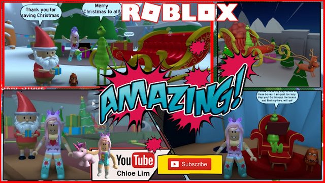 Roblox Gameplay The Grinch Obby Saving Christmas From The Grinch Steemit - christmas adventure roblox obby