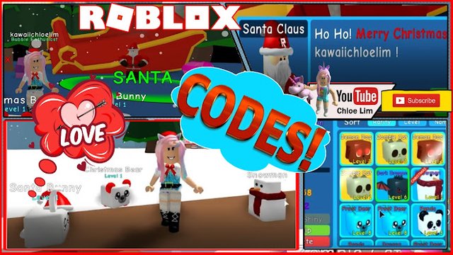 Roblox Bubble Gum Simulator Gameplay Codes I Met Santa And Phew I Was Not On His Naughty List Steemit - ho roblox