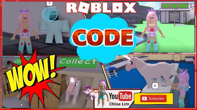 Roblox Gameplay Vet Simulator Code And Taking Care Of A Sick Unicorn Loud Warning Steemit - bloxburg and roblox picture codes unicorn