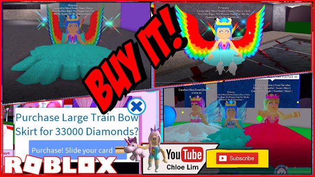 Roblox Gameplay Royale High Buying The Large Train Bow Skirt Steemit - roblox royale high buying everything