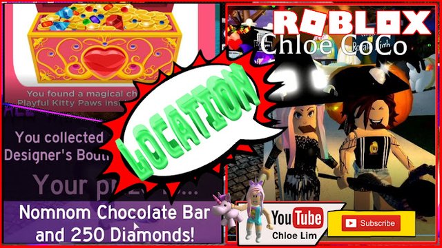 Roblox Gameplay Royale High Halloween Event Chest Playful Kitty Paws Arctxic S Homestore Nomnom Chocolate Bar Candy Locations Steemit - royal high roblox halloween outfits