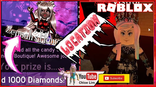 Roblox Gameplay Royale High Halloween Event Zeppah S Homestore Diamonds All Candy Locations Steemit - youtube roblox royale high palace homestore