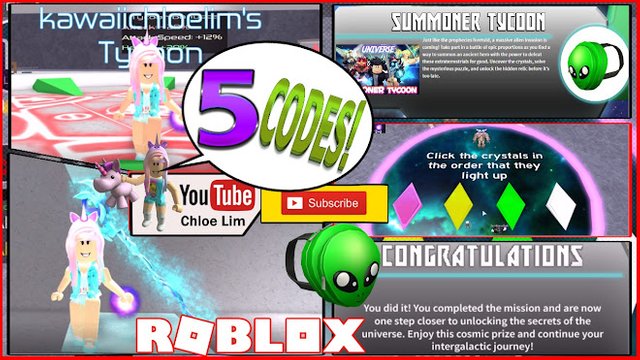 Roblox Gameplay Summoner Tycoon Universe Getting The Universe Event Alien Backpack 5 Codes Steemit - roblox bookbag codes