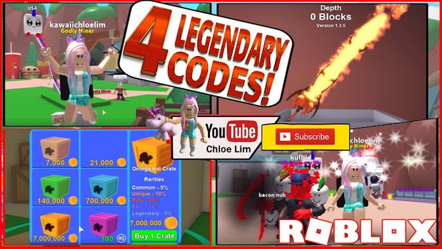 Roblox Mining Simulator Mythical Hat Crate Codes Roblox Codes On Adopt Me - chloe tuber roblox ninja simulator 2 gameplay 5 codes and sorry