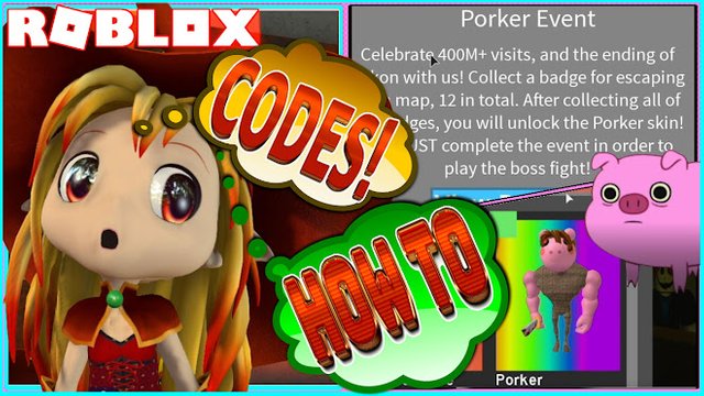 Roblox Gameplay Bakon Event Codes How To Get Lots Of Coins Porker Skin Steemit - roblox piggy zombie skin