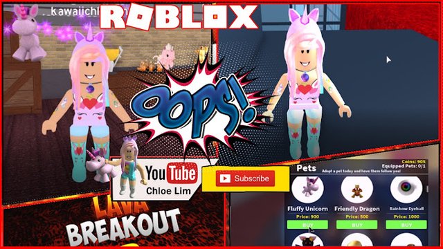 Roblox Gameplay Lava Breakout Bought A Unicorn Pet - 