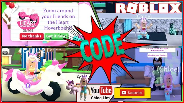 Roblox Gameplay Adopt Me I Got The Valentines Heart Hoverboard And The Unicorn Cycle And Icecream Stroller Steemit - roblox adopt me link